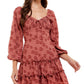 City Studios Junior's Gathered Bust Tiered Dress Red Size 11