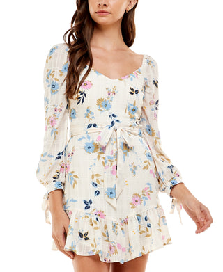 City Studios Women's V Neck Short Party Shift Dress Brown Size Small