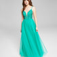Say Yes To The Prom Women's Beaded Maxi Evening Dress Green Size 3