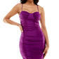 City Studios Junior's Ruched Bustier Dress Purple Size X-Large