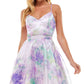City Studios Junior's Printed Fit & Flare Dress Purple Size 7
