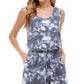 Bebop Junior's Tie Dyed Knit Sleeveless Romper Gray Size X-Small
