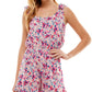 Bebop Junior's Ruffled Floral Print Romper Pink Size Small