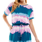 Bebop Junior's Tie Dyed Knit Romper Blue Size Medium