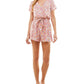 Bebop Junior's Printed Surplice Romper Pink Size Medium