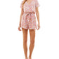 Bebop Junior's Printed Surplice Romper Pink Size Large