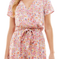 Bebop Junior's Printed Surplice Romper Pink Size Large
