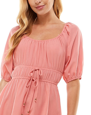 Bebop Junior's Tie Waist Romper Orange Size Medium