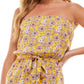 Bebop Junior's Floral Ruffled Leg Romper Yellow Size X-Small