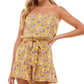 Bebop Junior's Floral Ruffled Leg Romper Yellow Size XX-Large
