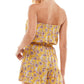 Bebop Junior's Floral Ruffled Leg Romper Yellow Size XX-Large