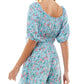 Bebop Junior's Floral Print Tie Waist Romper Blue Size Small