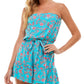 Bebop Junior's Floral Ruffled Leg Romper Blue Size X-Large