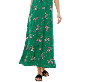 Kingston Junior's Floral Print Maxi Dress Green Size X-Small