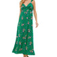 Kingston Junior's Floral Print Maxi Dress Green Size Large