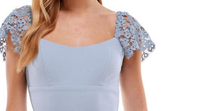 City Studios Junior's Lace Sleeve Mini Dress Blue Size 13