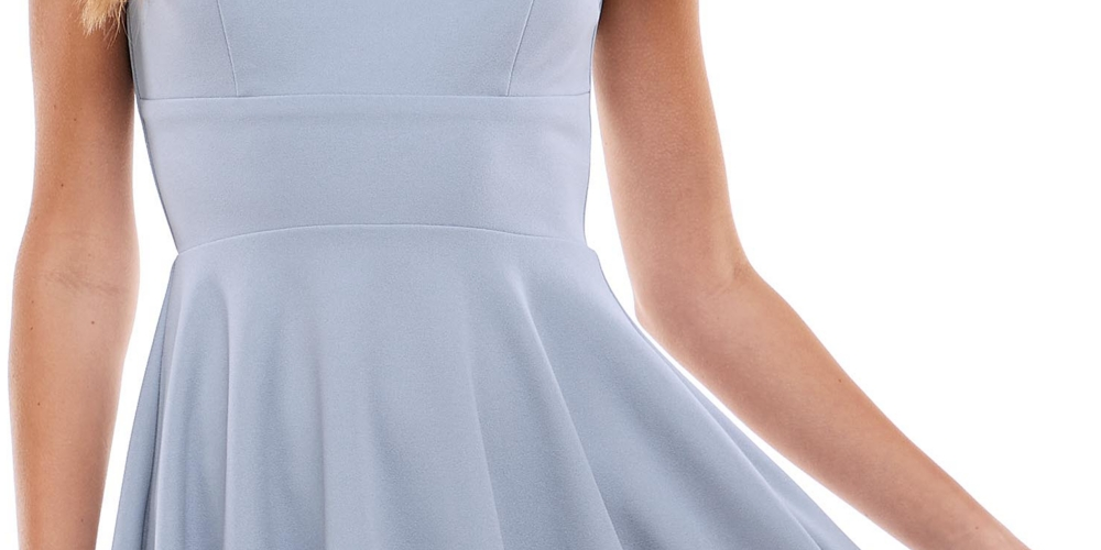 City Studios Junior's Lace Sleeve Mini Dress Blue Size 13