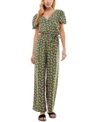 Kingston Junior's Printed Tie Waist Jumpsuit Green Size Large