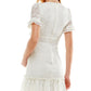 City Studio Women's V Neck Mini Fit & Flare Dress White Size 3