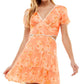 City Studios Women's Daytime Mini Sundress Orange Size Large
