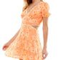City Studios Women's Daytime Mini Sundress Orange Size Large