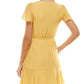 City Studios Junior's Ruffled Faux Wrap Dress Yellow Size Small