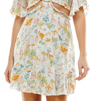 City Studios Junior's Ruffled Cutout Dress Brown Size 9