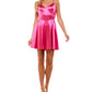 City Studios Junior's Satin Fit & Flare Dress Pink Size 7