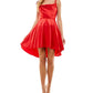 City Studios Junior's Satin Cowl Neck High Low Dress Red Size 11