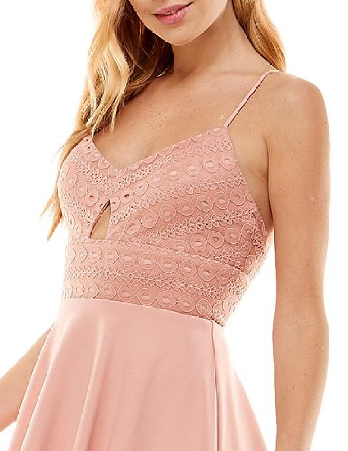 City Studios Junior's Lace Keyhole Skater Dress Red Size 11
