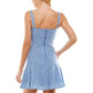 City Studios Women's Embroidered Ladder Stitch Fit & Flare Dress Blue Size 7