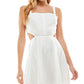 City Studios Junior's Eyelet Cutout Dress White Size 3