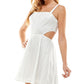 City Studios Junior's Eyelet Cutout Dress White Size 3