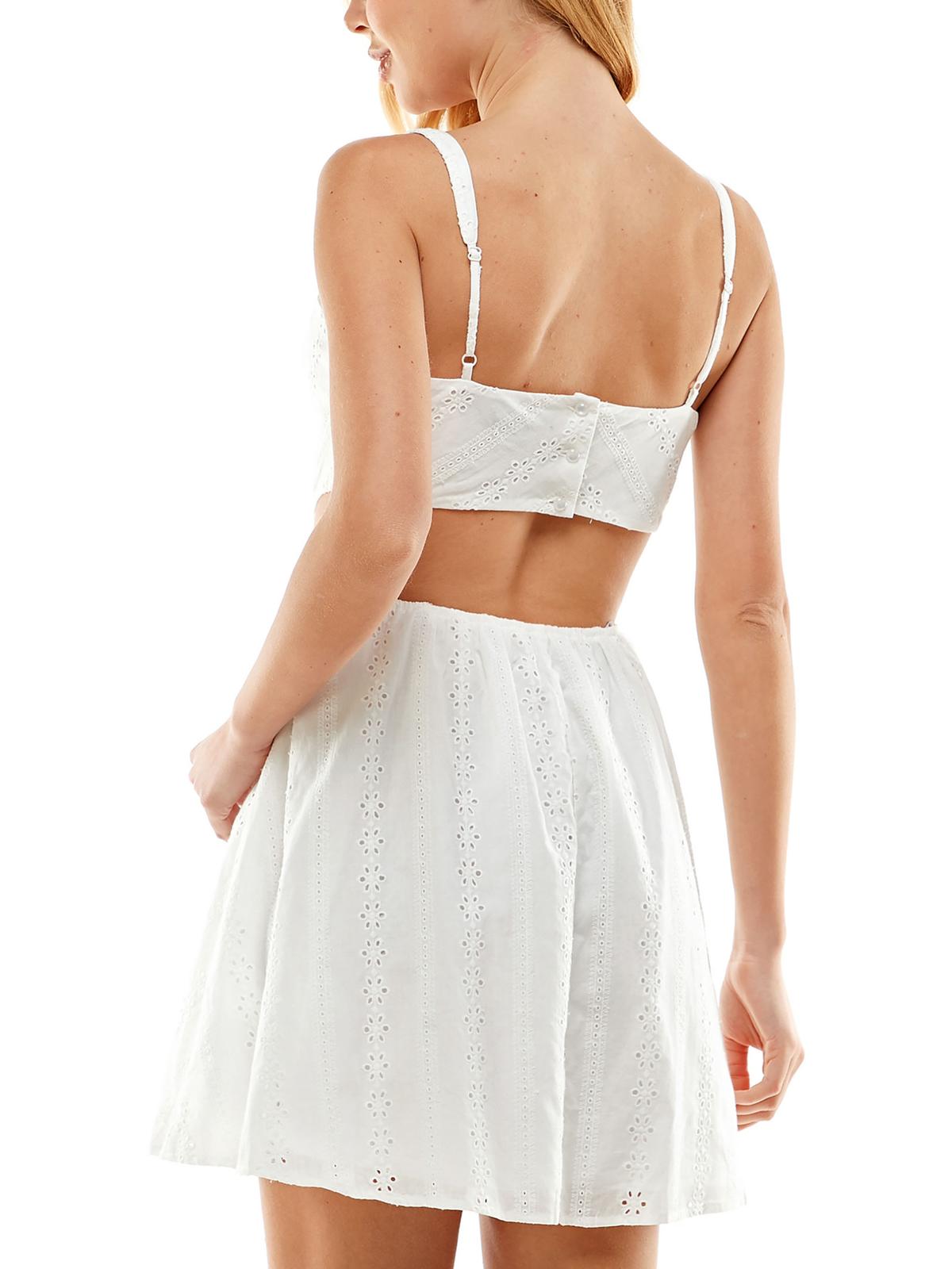 City Studios Junior's Eyelet Cutout Dress White Size 13