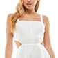 City Studios Junior's Eyelet Cutout Dress White Size 15