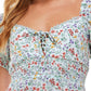 City Studios Junior's Lace Up Smocked TrimDress Blue Size Large
