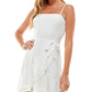 City Studios Junior's Tiered Faux Wrap Dress White Size 1