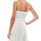 City Studios Junior's Tiered Faux Wrap Dress White Size 11