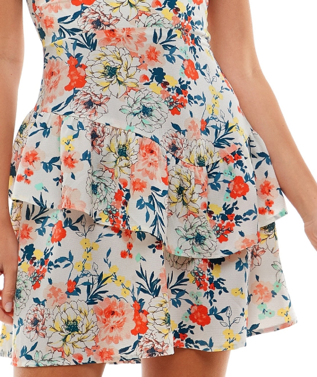 City Studios Junior's Tiered Dress Orange Size 9