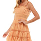 City Studios Junior's Ruffled Tiered Dress Orange Size X-Large