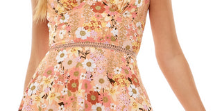 City Studios Junior's Tiered Fit & Flare Dress Orange Size 11