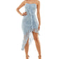 City Studios Junior's Asymmetrical Hem Lace Dress Blue Size 11