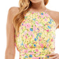 City Studios Junior's Floral Print Fit & Flare Dress Yellow Size 17