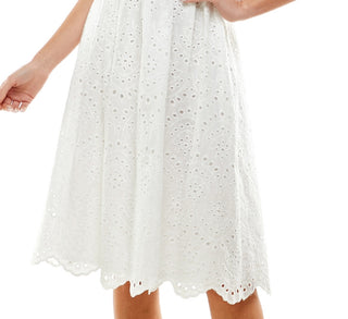 City Studios Junior's Cotton Eyelet Dress White Size 9
