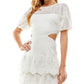 City Studios Junior's Eyelet Cutout Dress White Size 3
