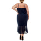 City Studios Women's Ruffled Midi Dress Blue Size 20W