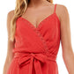 City Studios Junior's Textured Belted Dress Orange Size Medium