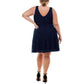 City Studios Women's Lace Fit & Flare Dress Blue Size 16W