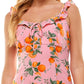 City Studios Junior's Ruffled Tie Neck Dress Pink Size X-Small