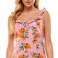 City Studios Junior's Ruffled Tie Neck Dress Pink Size Medium